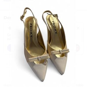 PROXY Women's Beige Slingback Heels 5 1/2